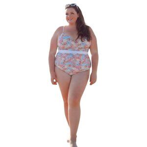 J.Crew NWT Liberty Patchwork Dream Fabric Belted One-Piece Swimsuit Size 18